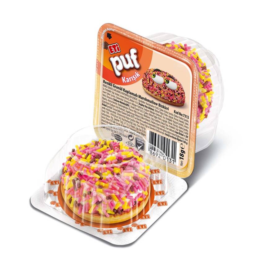 Eti Puf Renkli Bisküvi 18 G - 1