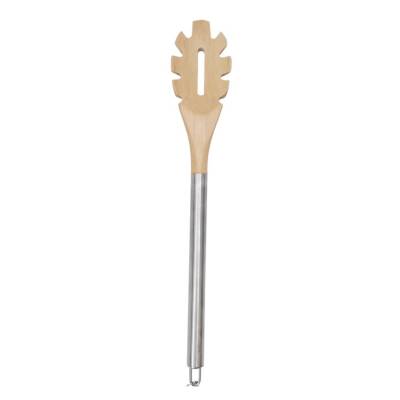 Evmoni Ahşap Uçlu Metal Servis Gereçleri Salata Kaşığı - Evmoni