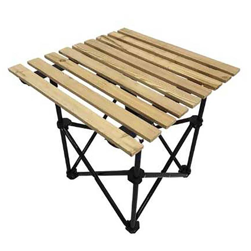 Evvon Katlanır Ahşap Tablalı Kamp Masası 50X50 Cm - 1