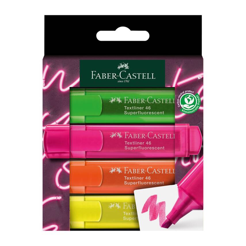 Faber Castell Fosforlu Kalem 4'lü - 1