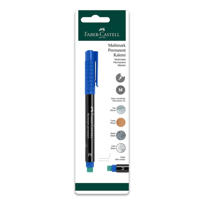 Faber Castell Permanent Kalemi Mavi (M) Tekli - 1
