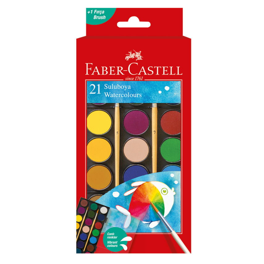 Faber Castell Sulu Boya 21 Renk Büyük Boy - 1