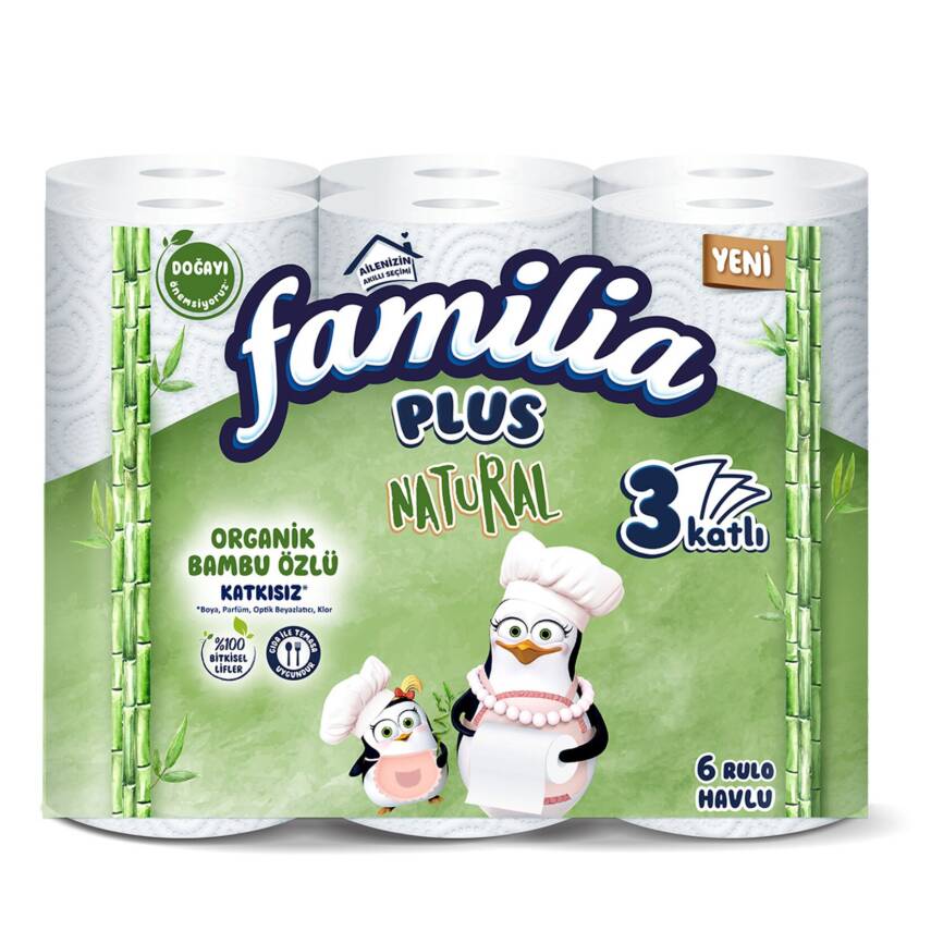 Familia Plus Natural Havlu 6'lı - 1