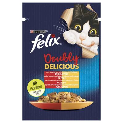 Felix Çifte Lezzet Etli ve Tavuklu Yaş Kedi Maması 85 G - Felix