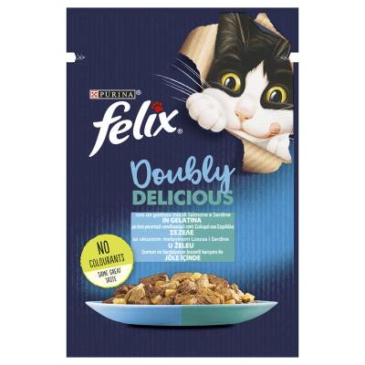 Felix Çifte Lezzet Somon ve Sardalyalı Yaş Kedi Maması Pouch 85 G - Felix