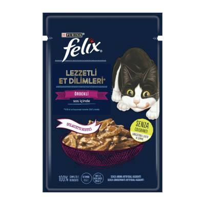 Felix Lezzetli Dilimler Yaş Mama Ördekli 80 G - Felix