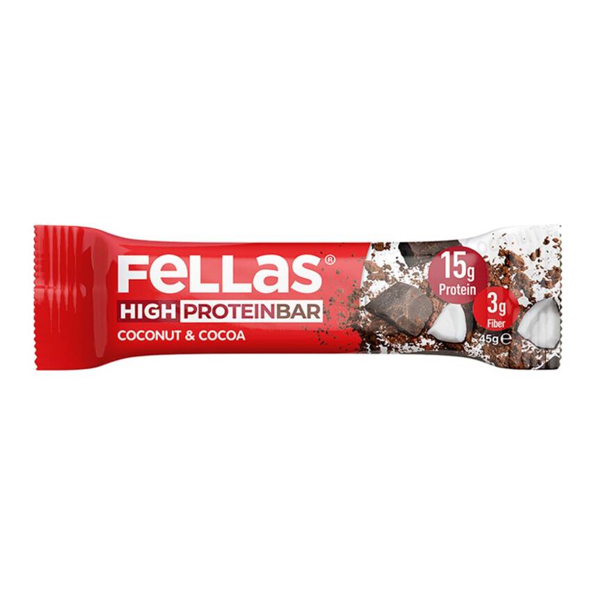 Fellas Kakao & Hindistan Cevizli Yüksek Protein Bar 45 G - 1