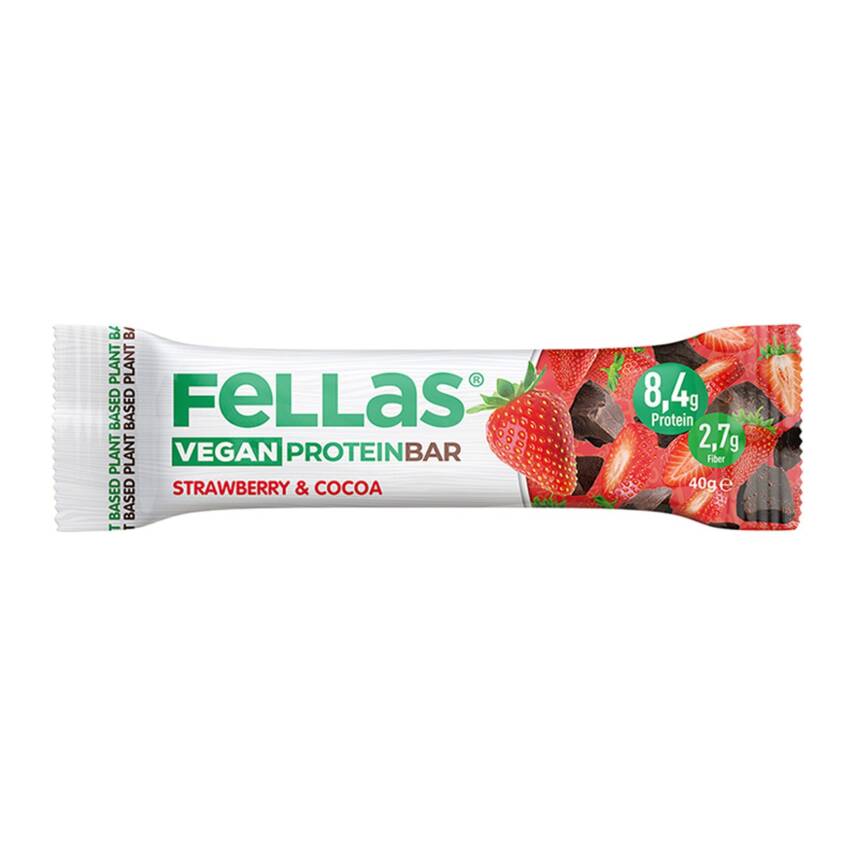 Fellas Vegan Protein Bar Çilek & Kakao 40 G - 1