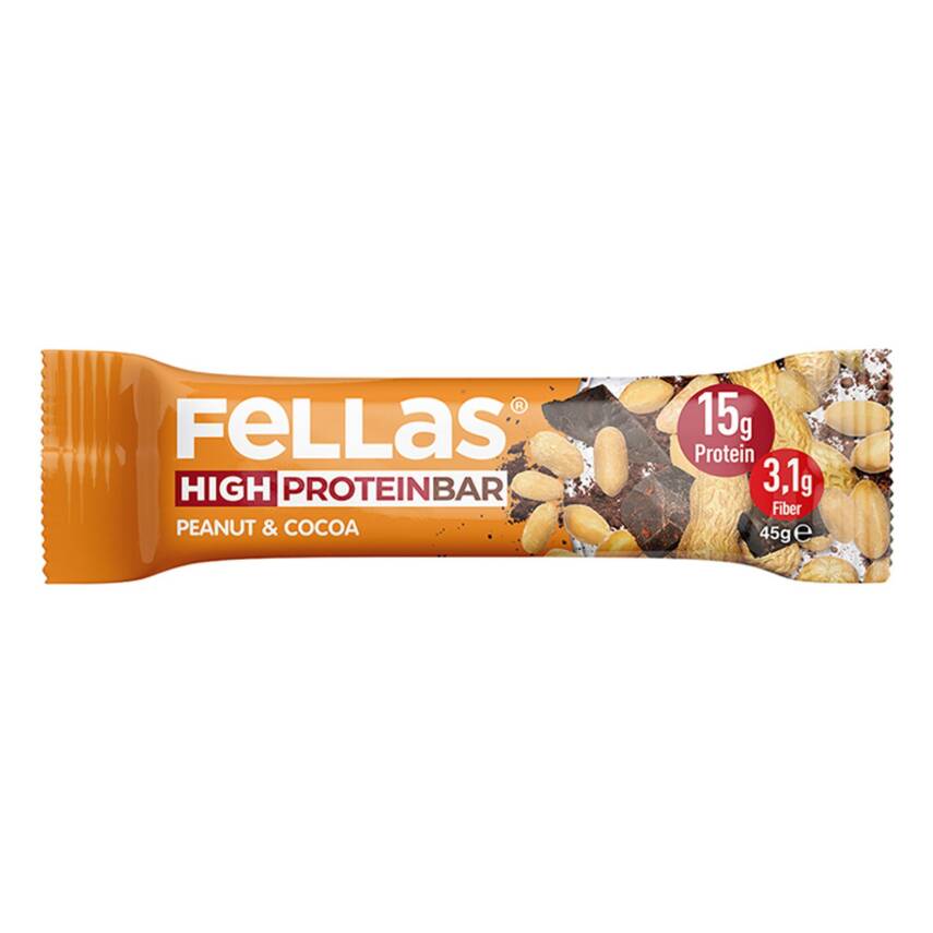 Fellas Yer Fıstıklı ve Kakaolu Yüksek Protein Bar 45 G - 1
