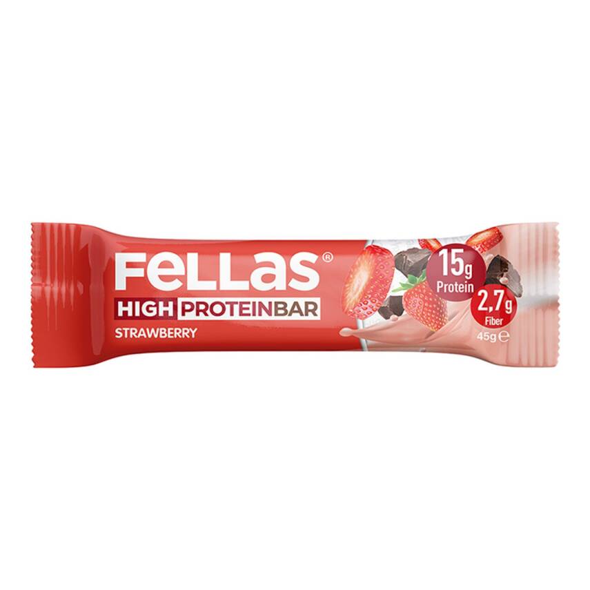 Fellas Yüksek Protein Bar - Çilek 45 G - 1