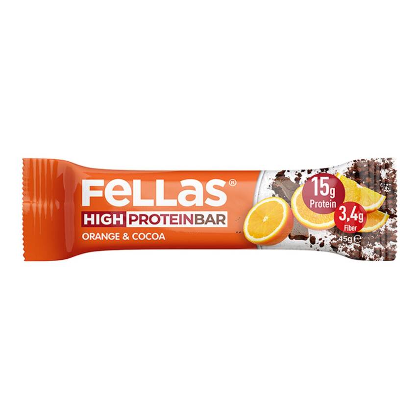 Fellas Yüksek Protein Bar - Portakal 45 G - 1