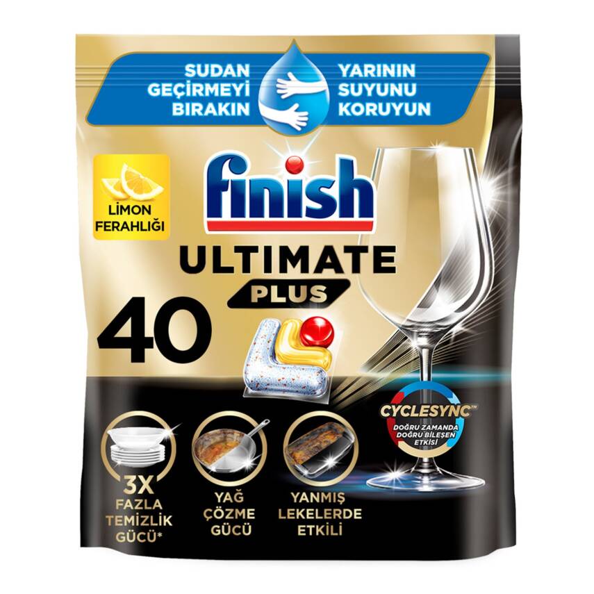 Finish Ultimate Plus Limon 40 Tablet 488 G - 1