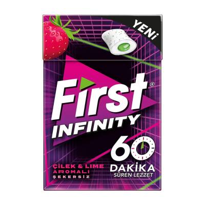 First 60 Dk Infinity Çilek Lime Aromalı Dolgulu Draje Sakız 19,5 G - First