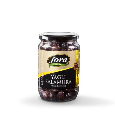 Fora Gemlik Doğal Yağlı Salamura Siyah Zeytin Kavanoz 291-350 450 G - Fora