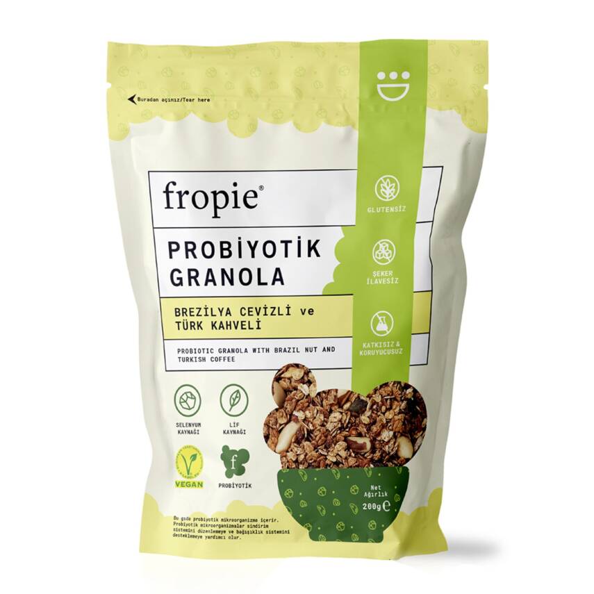 Fropie Brezilya Ceviz&Türk Kahveli Probiyotik Granola 200 G - 1
