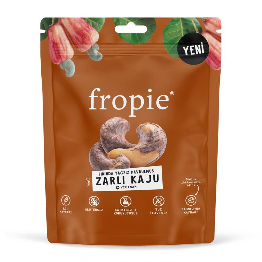 Fropie Fırında Yağsız Kavrulmuş Zarlı Kaju 75 G - 1