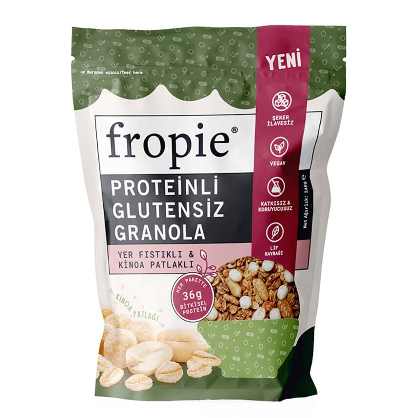 Fropie Protein Yer Fıstık & Kinoa Granola 240G - 1
