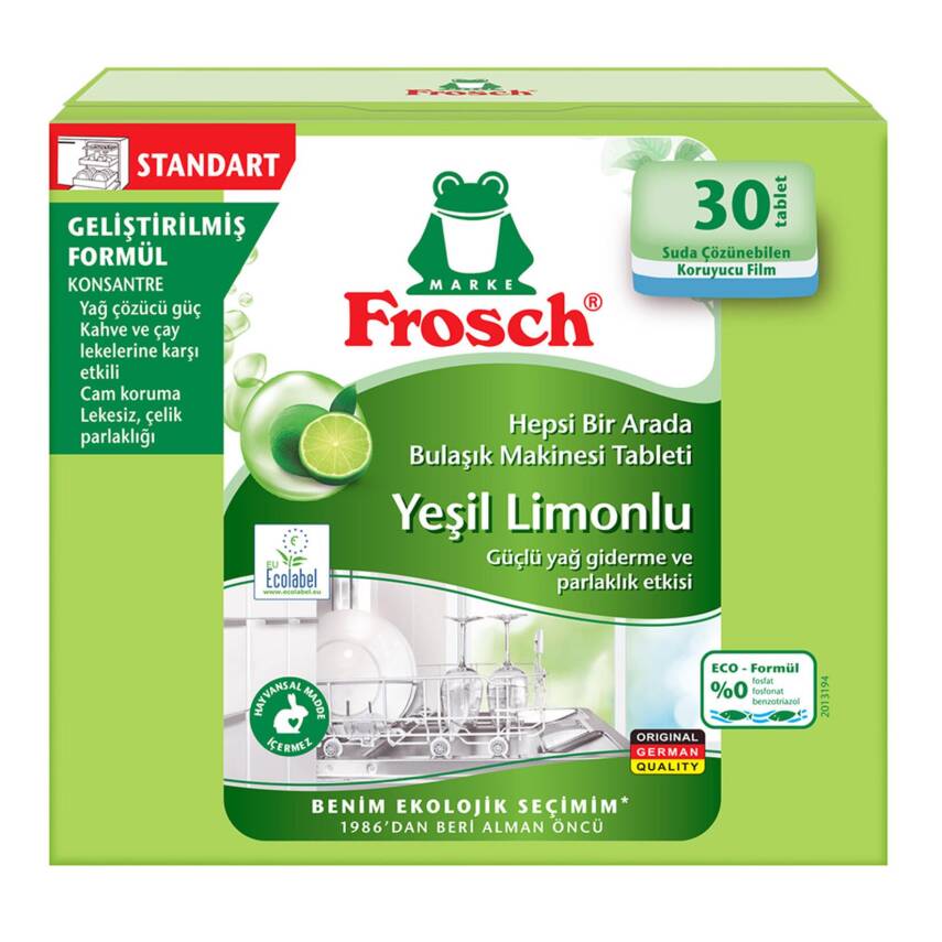 Frosch Yeşil Limon Bulaşık Makinesi Tablet 30'lu - 1