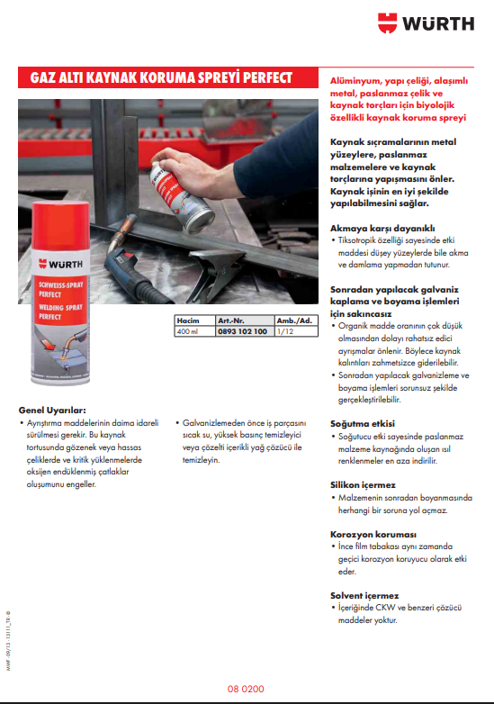 Gazaltı Kaynak Koruma Spreyi Perfect 400 ML - 3