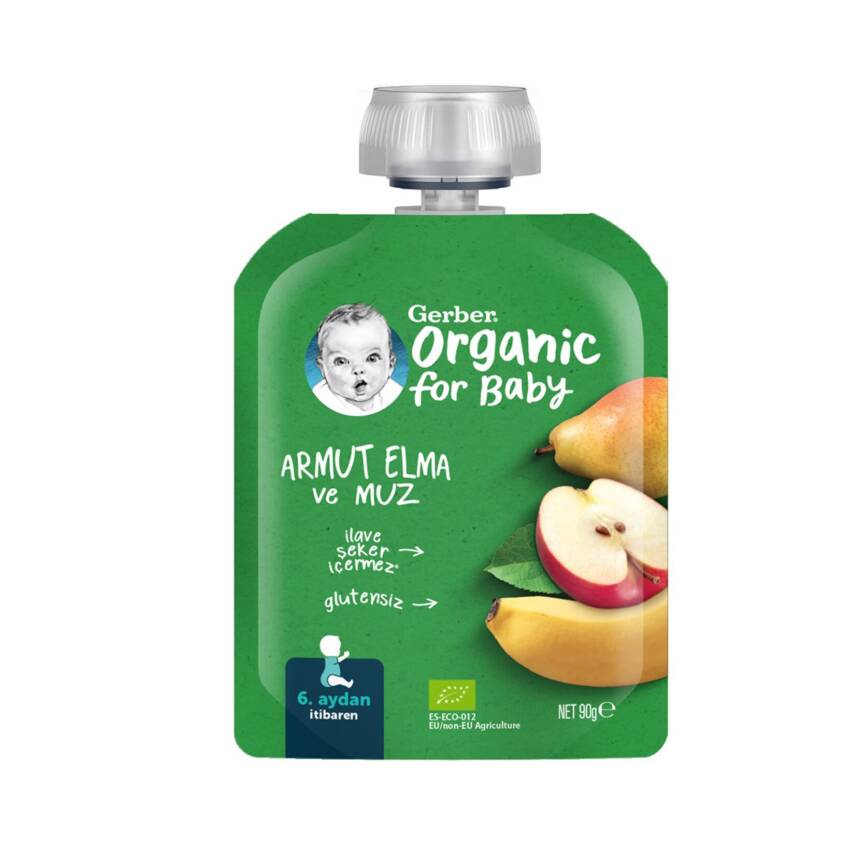 Gerber Organik Elmalı Muzlu Armut Püresi 90 G - 1