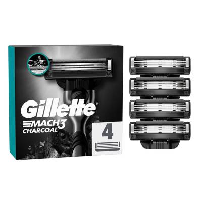 Gillette Mach3 Kömür Yedek Tıraş Bıçağı 4'lü - Gilette