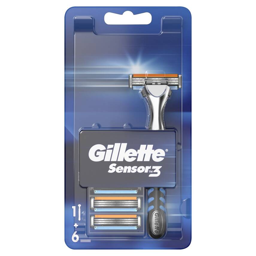 Gillette Sensor3 Makine + 5'li Bıçak Tıraş Makinesi - 1