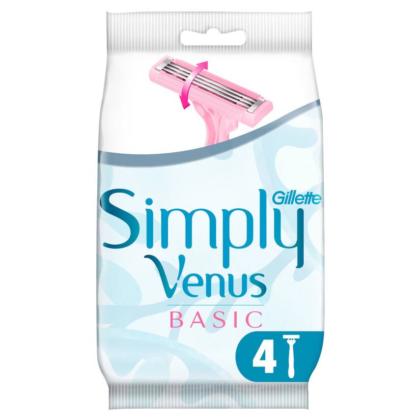 Gillette Simply Venus 3 Basic Kullan At Kadın Tıraş Bıçağı 4 Adet - 1