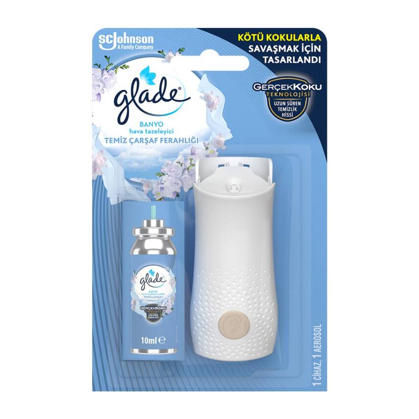 Glade Banyo Hava Tazeleyici Cihaz+Aerosol 10Ml - 1