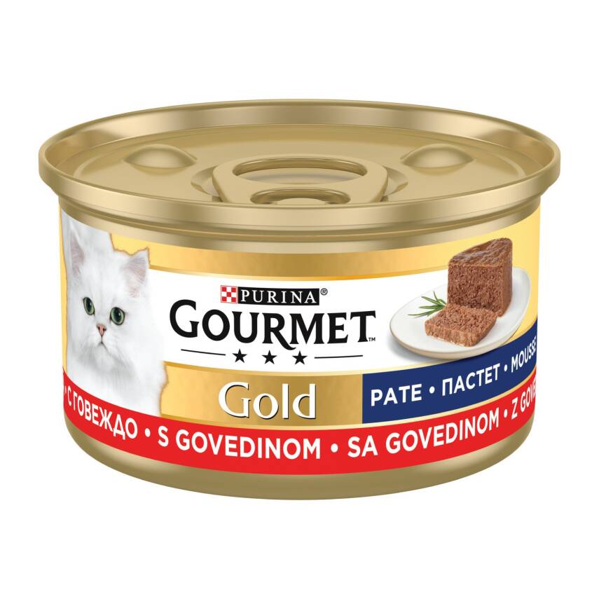 Gourmet Gold Kıyılmış Sığır Etli Yaş Kedi Maması Konserve 85 G - 1