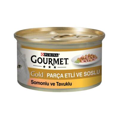 Gourmet Gold Parça Etlı Somonlu ve Tavuklu 85 G - Gourmet