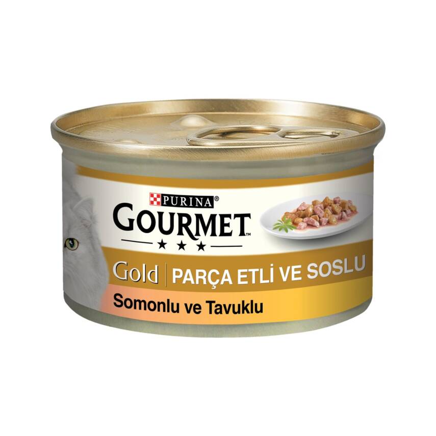 Gourmet Gold Parça Etlı Somonlu ve Tavuklu 85 G - 1