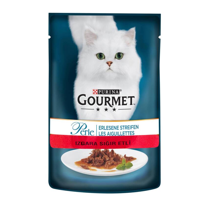 Gourmet Perle Izgara Sığır Etli Yaş Kedi Maması 85 G - 1
