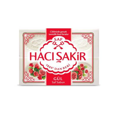 Hacı Şakir Gül Beyaz Kalıp Sabun 4X150 G - Hacı Şakir