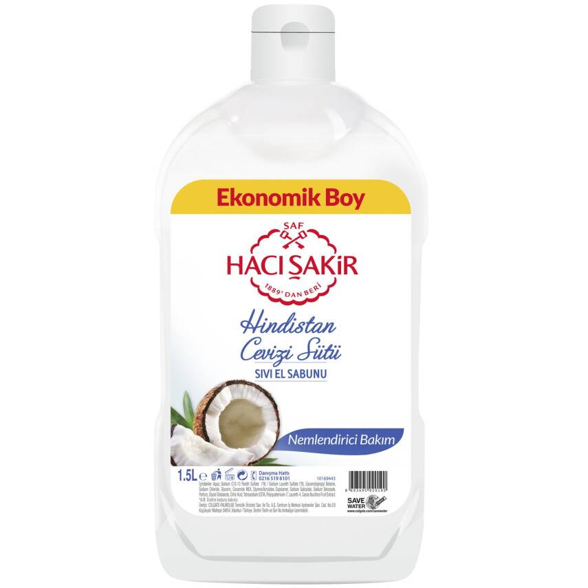 Hacı Şakir Hindistan Cevizi Sütü Sıvı El Sabunu 1500 Ml - 1