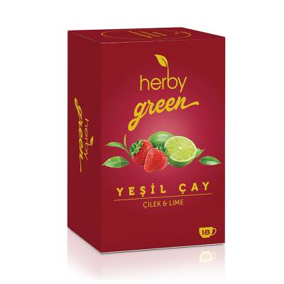 Herby Yeşil Çay Çilek & Lime 18'li 27 G - Herby