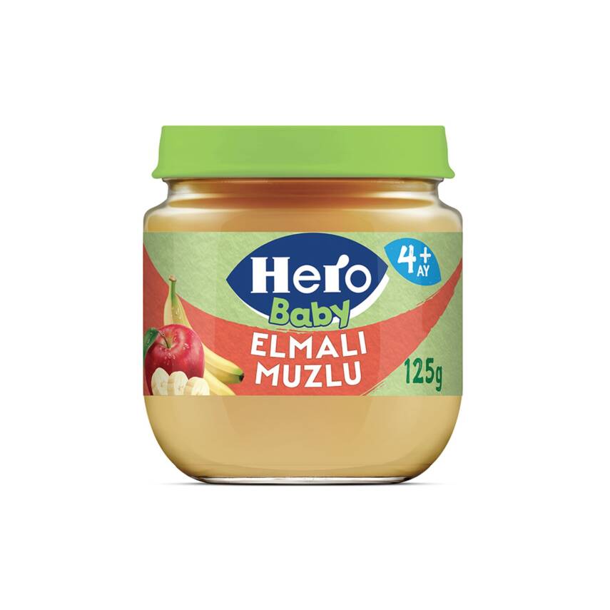 Hero Baby Elma Muz Püreli Kavanoz Mama 125 G - 1