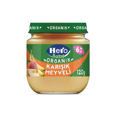 Hero Baby Organik Karışık Meyve Püreli Kavanoz Mama 120 G - Hero