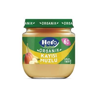 Hero Baby Organik Kayısı Muz Püreli Kavanoz Mama 120 G - Hero