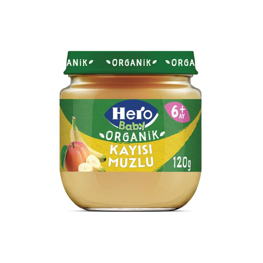 Hero Baby Organik Kayısı Muz Püreli Kavanoz Mama 120 G - 1