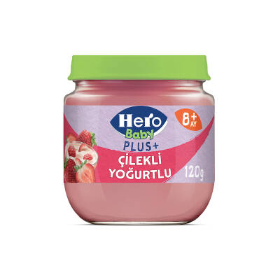 Hero Baby Plus+ Çilekli Yoğurtlu Kavanoz Mama 120G - Hero