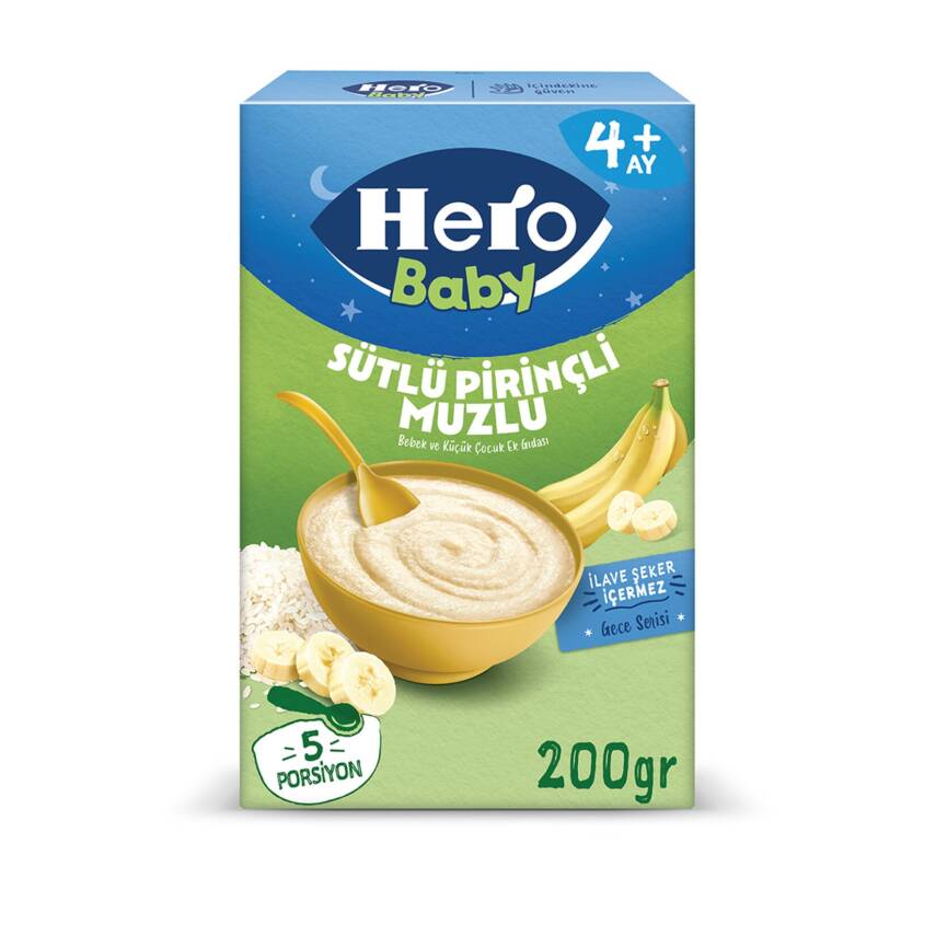 Hero Baby Sütlü Muzlu Pirinçli Ek Besin 200 G - 1