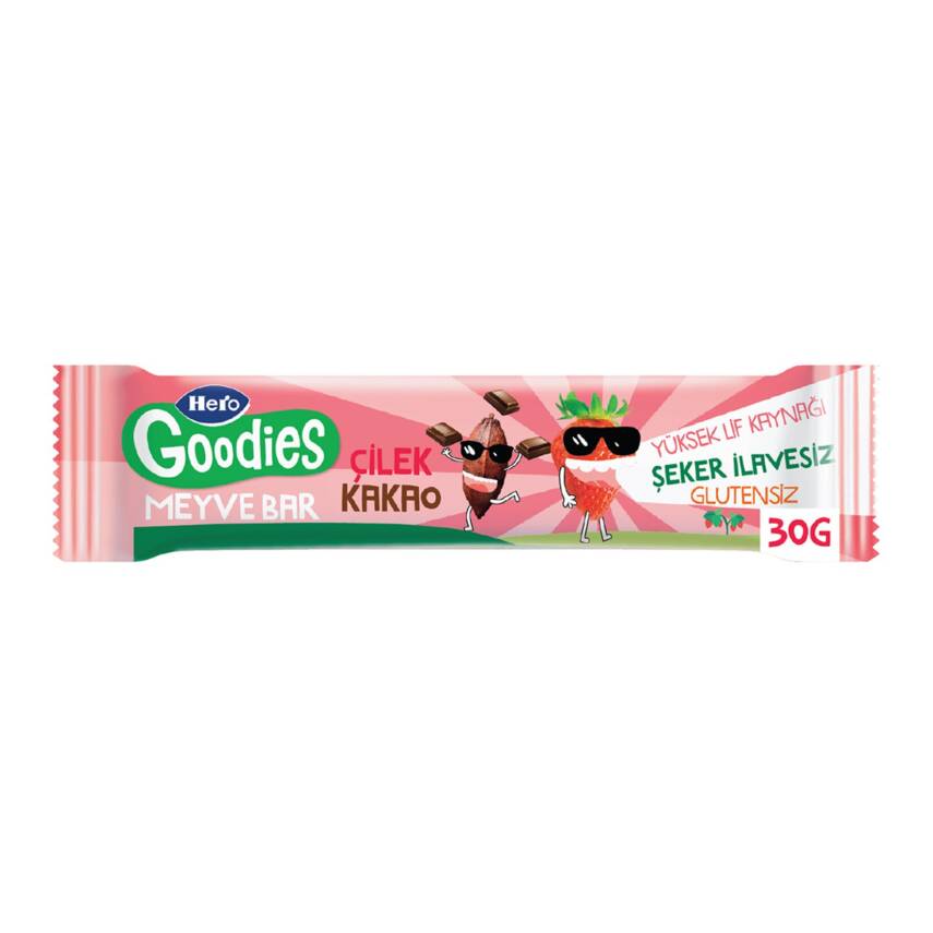 Hero Goodies Çilek Kakao Meyve Bar 30 G - 1
