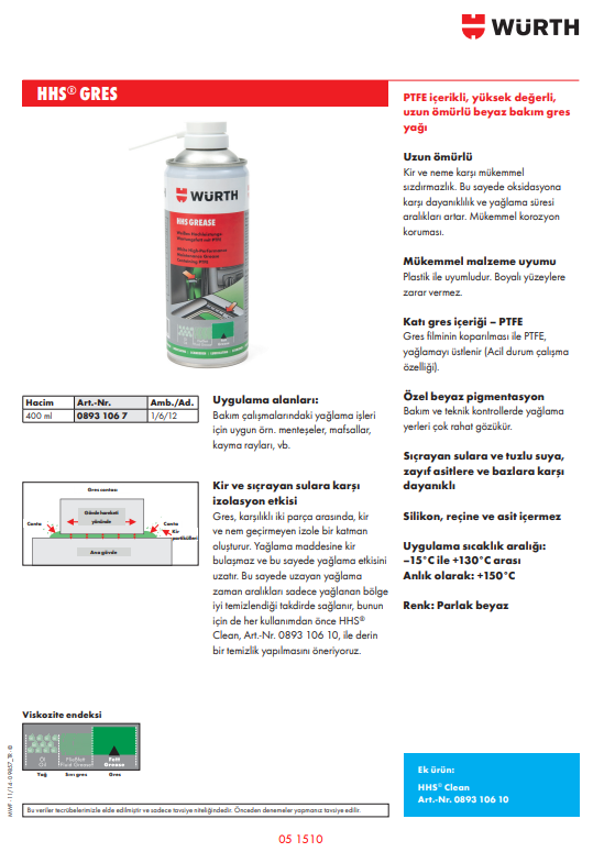 HHS 200 - Beyaz(PTFE)Bakım Yağlama 400ML - 2