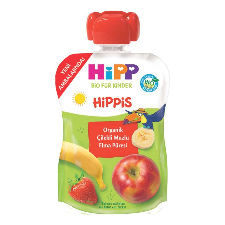 Hipp Organik Çilekli Muzlu Elma Püresi 100 G - 1