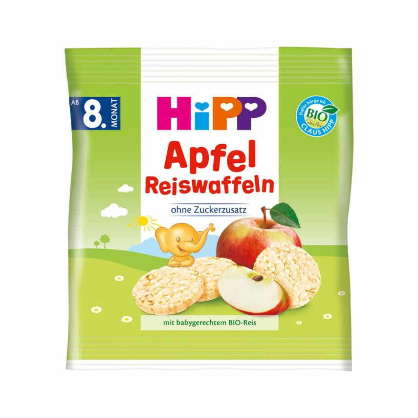 Hipp Organik Elmalı Pirinçli Bebek Gofreti 30 G - 1