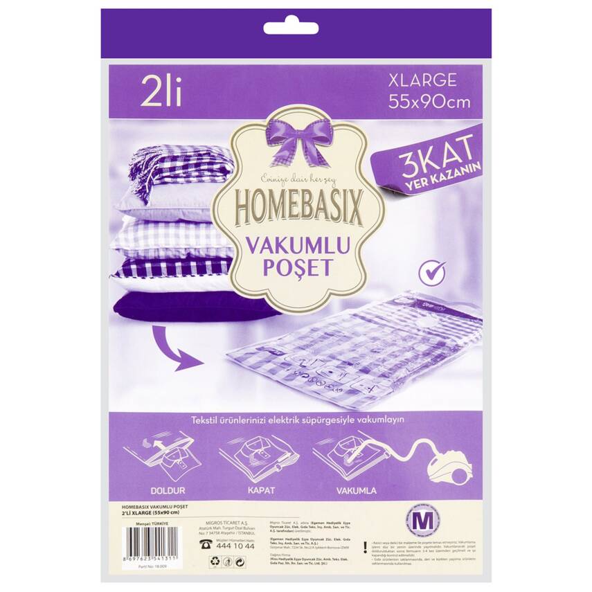 Homebasix Vakumlu Hurç 2'Li Xl - 1
