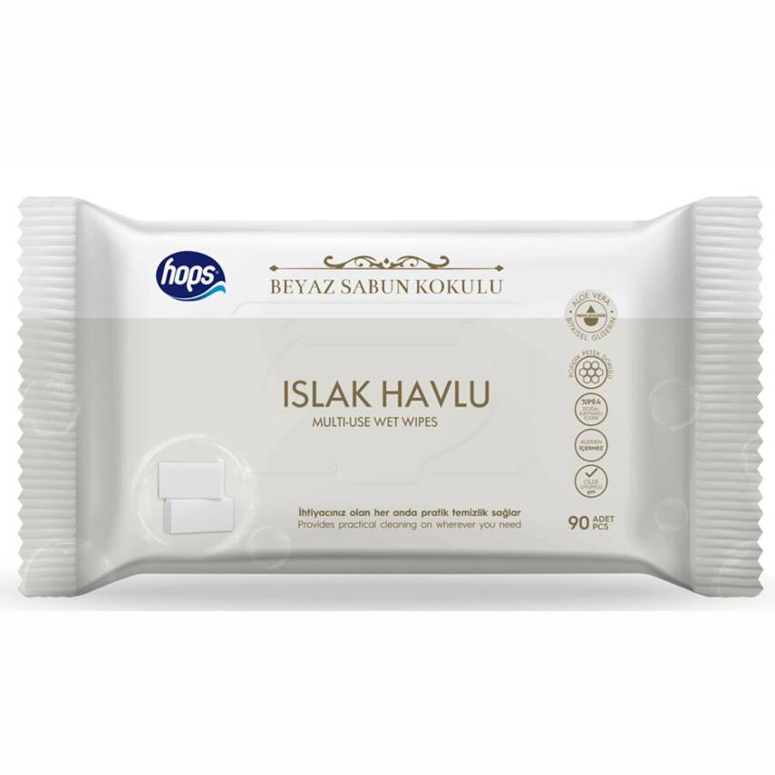 Hops Beyaz Sabun Kokulu Islak Havlu 90'lı - 1