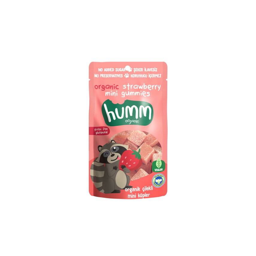 Humm Organic Organik Glutensiz Çilekli Mini Küpler 30G - 1