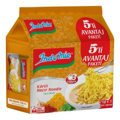 Indomie Köri Çeşnili Noodle 75 G x 5'li Paket - Indomie