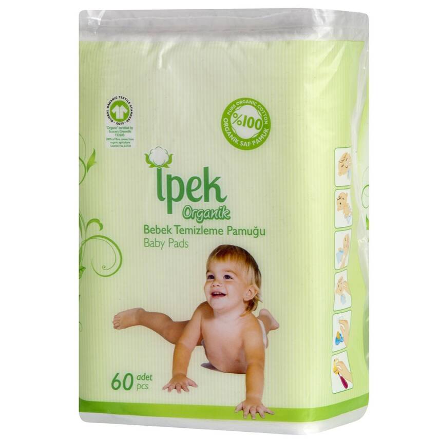 İpek Organik Bebek Temizleme Pamuğu 60'lı - 1